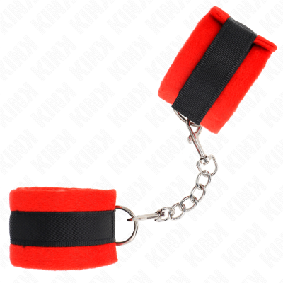 KINK Beginner Fur Hand Cuffs Black-red 30 x 7 cm - image 3