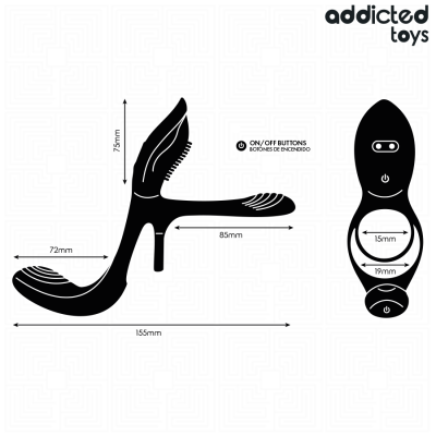 Addicted Toys Double Penis Ring with Clitoral Stimulator - image 5