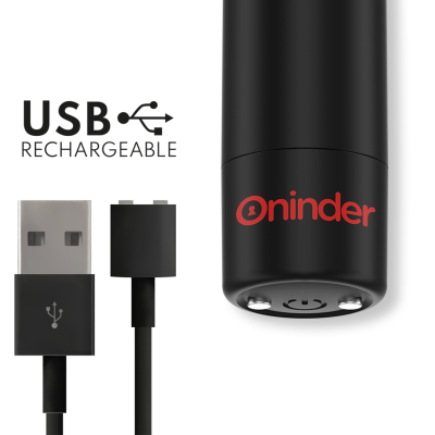 Oninder — Berlin Bullet Vibrator Black 9 Modes 8.5 X 2 Cm — Free App - image 3