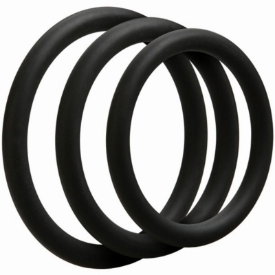 Foto van Doc Johnson - OptiMALE 3 C-Ring Set Dun - Zwart