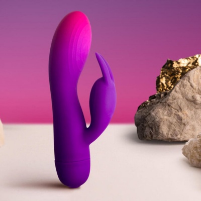 Rocks-Off Glo-Girl Purple Rabbit Vibrator - image 3