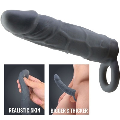 Pretty Love Realistic Penis Sleeve Dark Grey - image 4