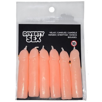 Diablo Picante 6-Pack Penis Shaped Candles