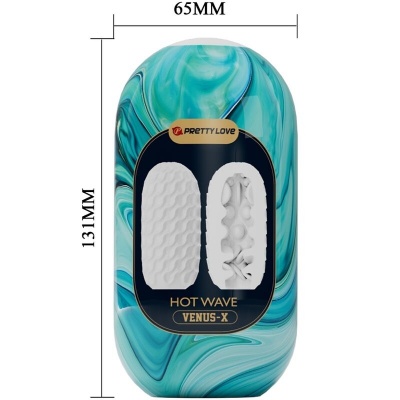 Pretty Love Hot Wave Silicone Masturbator, White - image 3