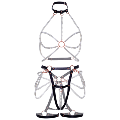 Leg Avenue Harness Bra Pearl Garter L - image 7
