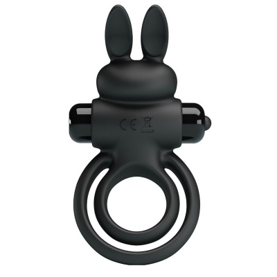 Pretty Love Black Rabbit Vibrator Ring III