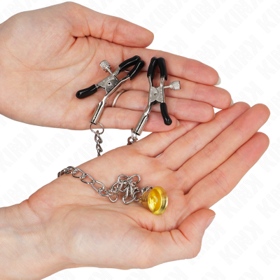 KINK - Chain Nipple Clamps With Horn Pendant 30 Cm - image 2