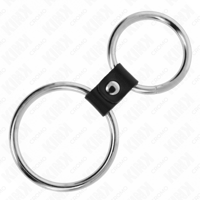 Kink Double Metal Penis Ring 3.7-5 CM Connected by Leather Model 1 - image 4