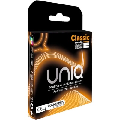 Uniq Classic Latex-Free Synthetic Condoms 3pk - image 1