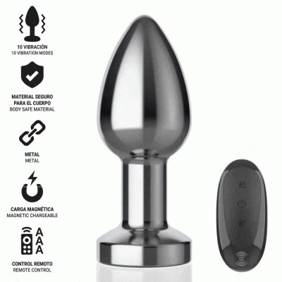 Intense Anal Plug Metal 10 Vibrations M with Remote - image 2
