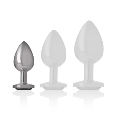 Intense - Aluminum Metal Anal Plug With Black Crystal Size S - image 5