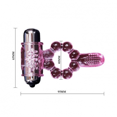 Baile - Silicone Ring 10 Tongue Rhythms With Pink Vibration - image 8