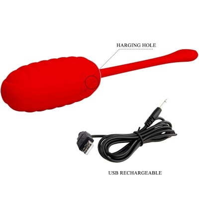 Pretty Love — Kirk Rechargeable Vibrating Egg Red - image 8