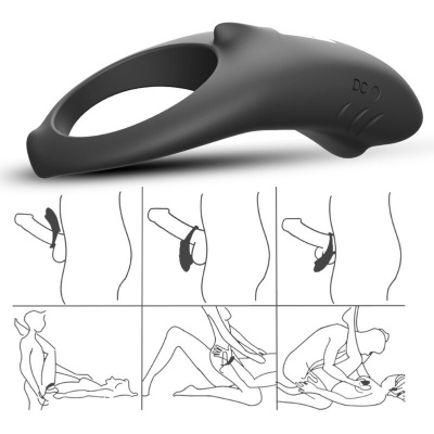 Armony Shark Vibrator Ring Couples Remote Black - image 5