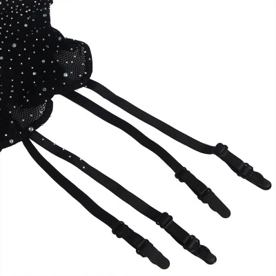 Subblime Fishnet Bodystocking w/ Gloves & Diamonds, Black - image 7