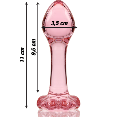 Model 2 Anal Plug Borosilicate Glass Pink 11 cm -o- 3.5 cm - image 3