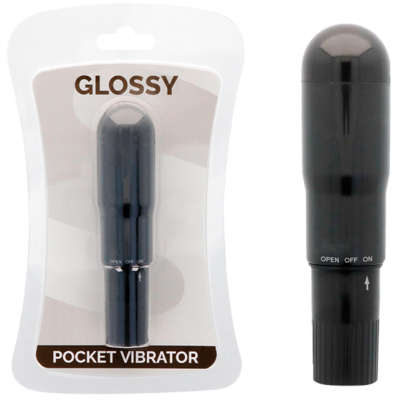 Glossy Pocket Vibrator Black - image 1