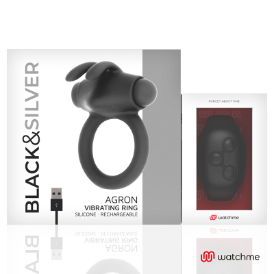 Black&Silver Agron Remote Control Penis Ring WatchMe - image 7
