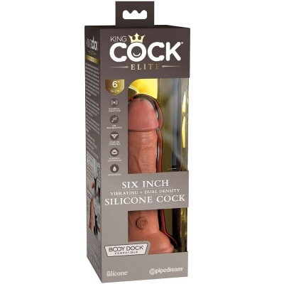 King Cock Elite Vibrating Silicone Dildo 15.2 CM Caramel - image 6