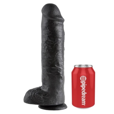 King Cock Black Dildo with Balls, 28 CM - image 4