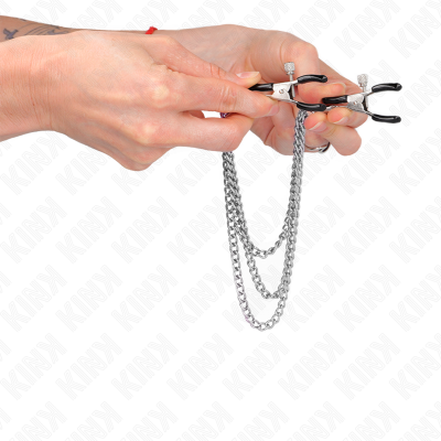 KINK Nipple Clamps With 3 Chains Silver 20/23/28cm - image 4