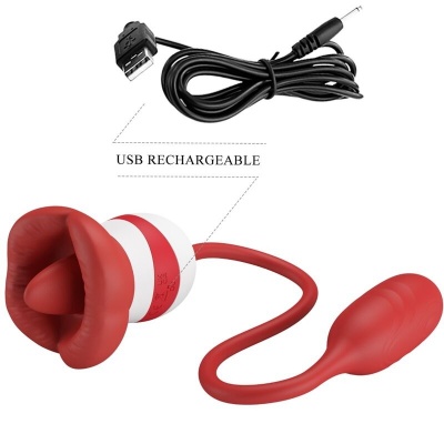 Pretty Love Aliyah Red Mouth Vibrator - image 4