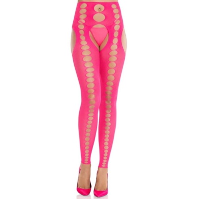 LEG AVENUE Strapless And Seamless Opaque Stockings Neon Pink - image 1
