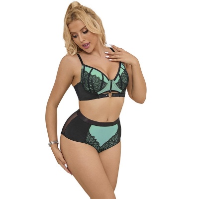 Subblime Green Lace Mesh Push-up Bra Set L/XL - image 2