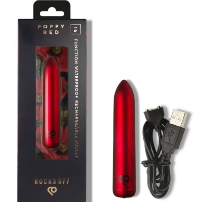 Rocks-Off Rechargeable Vibrating Bullet Poppy Red - image 6