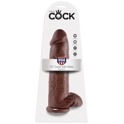 King Cock Brown Dildo with Balls, 30.48 CM - image 5