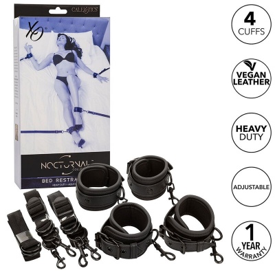 CALEXOTICS Nocturnal Bed Restraints Leather Adjustable Black - image 2