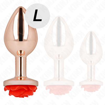 Kink Pink Gold Anal Plug Red Rose Large - image 3