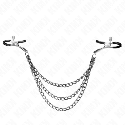 KINK Nipple Clamps With 3 Chains Black 20/23/28cm - image 2
