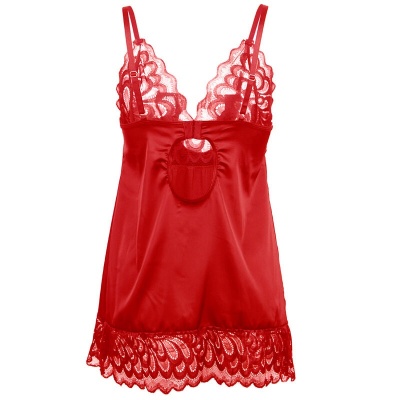 Subblime Satin Babydoll with Lace Red S/M - image 5