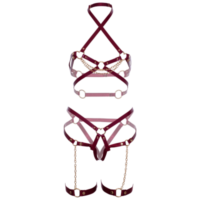Leg Avenue Harness Bra & Heart Garter Set S - image 6