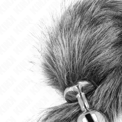 Kink Anal Plug M 8x3.5cm Synthetic Tail 40cm Grey - image 4