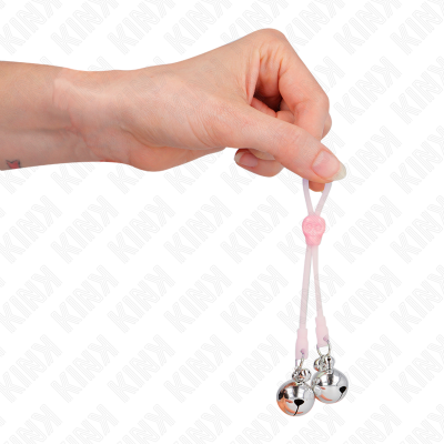KINK - Luminous Skull Nipple Clamps With Ring Bells Adjustable Pink... - image 4