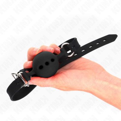 Kink Full Silicone Ball Gag, Size L, 5cm, Black - image 3