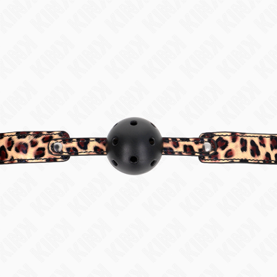 Kink Breathable Ball Gag, Leopard, 4.5cm, 65x2.5cm - image 5
