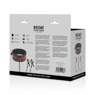 Begme - Red Edition Collar With Nipple Clamps With Neoprene Lining - image 8