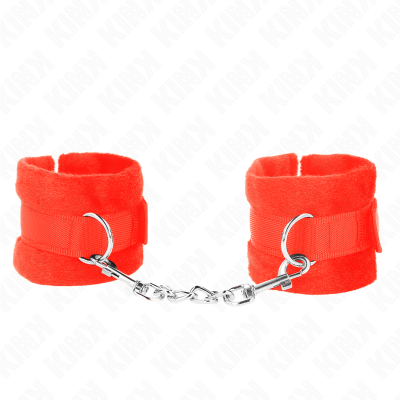 Kink Beginner Fur Hand Cuffs Red 30CM - image 2