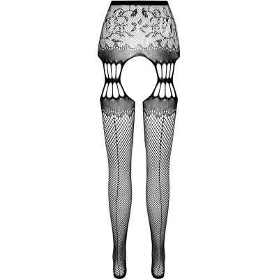 Passion S027 Stockings with Garter Black One Size - image 6