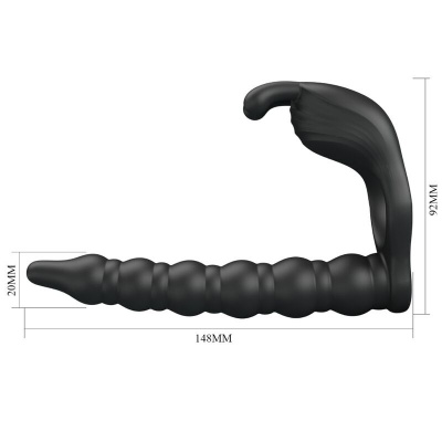 Pretty Love Blackney Penis Ring Vibrator Plug Black - image 5