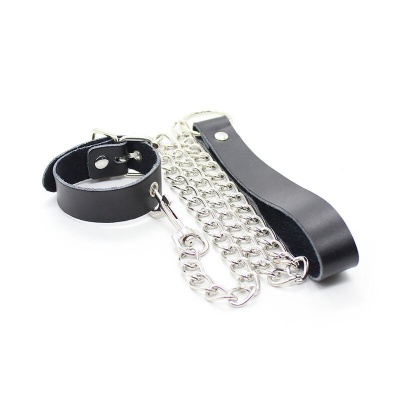 Ohmama Fetish Penis Collar with Leather Strap - image 5