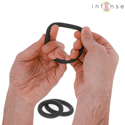 Intense Hugh 3 Basic Silicone Penis Rings Black Set - image 4