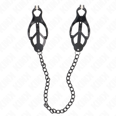 KINK - Japanese Clover Nipple Clamps With Chain Black 30 Cm - image 2