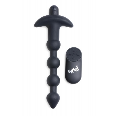 BANG! - 28X Vibrerende Silicone Anaalkralen met Afstandsbediening - Zwart Foto van BANG! - 28X Vibrerende Silicone Anaalkralen met Afstandsbediening - Zwart