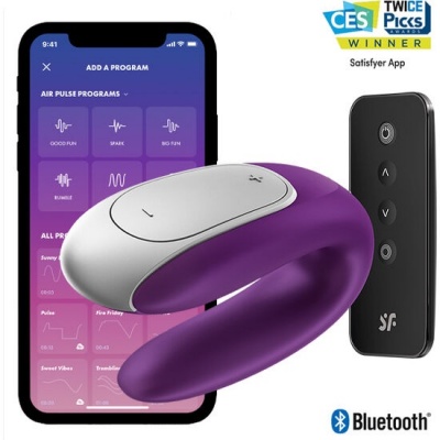 Satisfyer Double Fun Couples Vibrator Purple