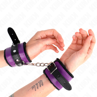 Kink Premium Fur Lined Restraints, Black/Purple - image 1