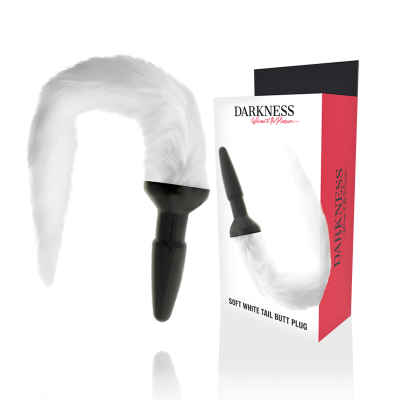 Silicone Anal Plug With White Tail